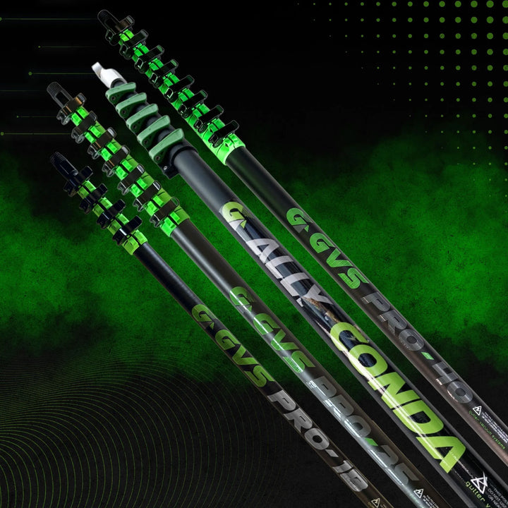 Aluminium and Carbon Fibre Telescopic Roof Scraping Poles to suit your business needs.
