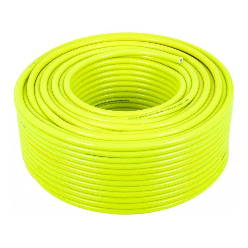 100m HI-VIS Microbore Reinforced Reel Hose for water-fed pole cleaning. Reinforced and kink-resistant. Available in 6mm or 8mm sizes