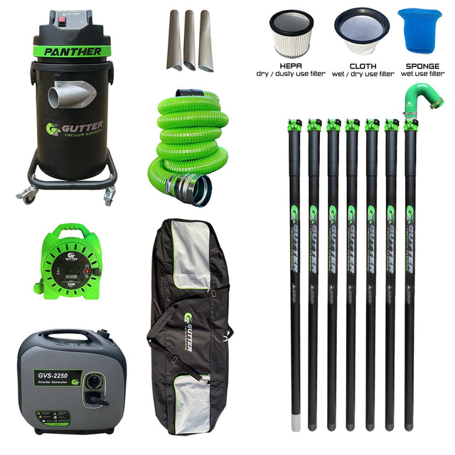 1700w Panther - Clamped Carbon Fibre with 135 Flexi Neck and GVS-2250 and Extension Reel Package
