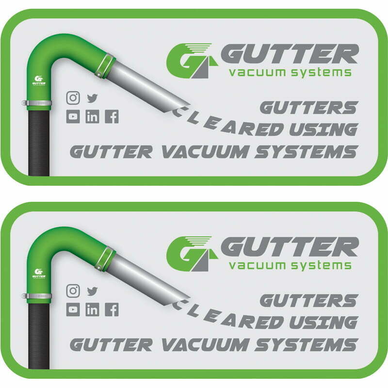 2 large vehicle decals for gutter clearing – features push fit carbon fibre poles and 135 silicone flexi neck.