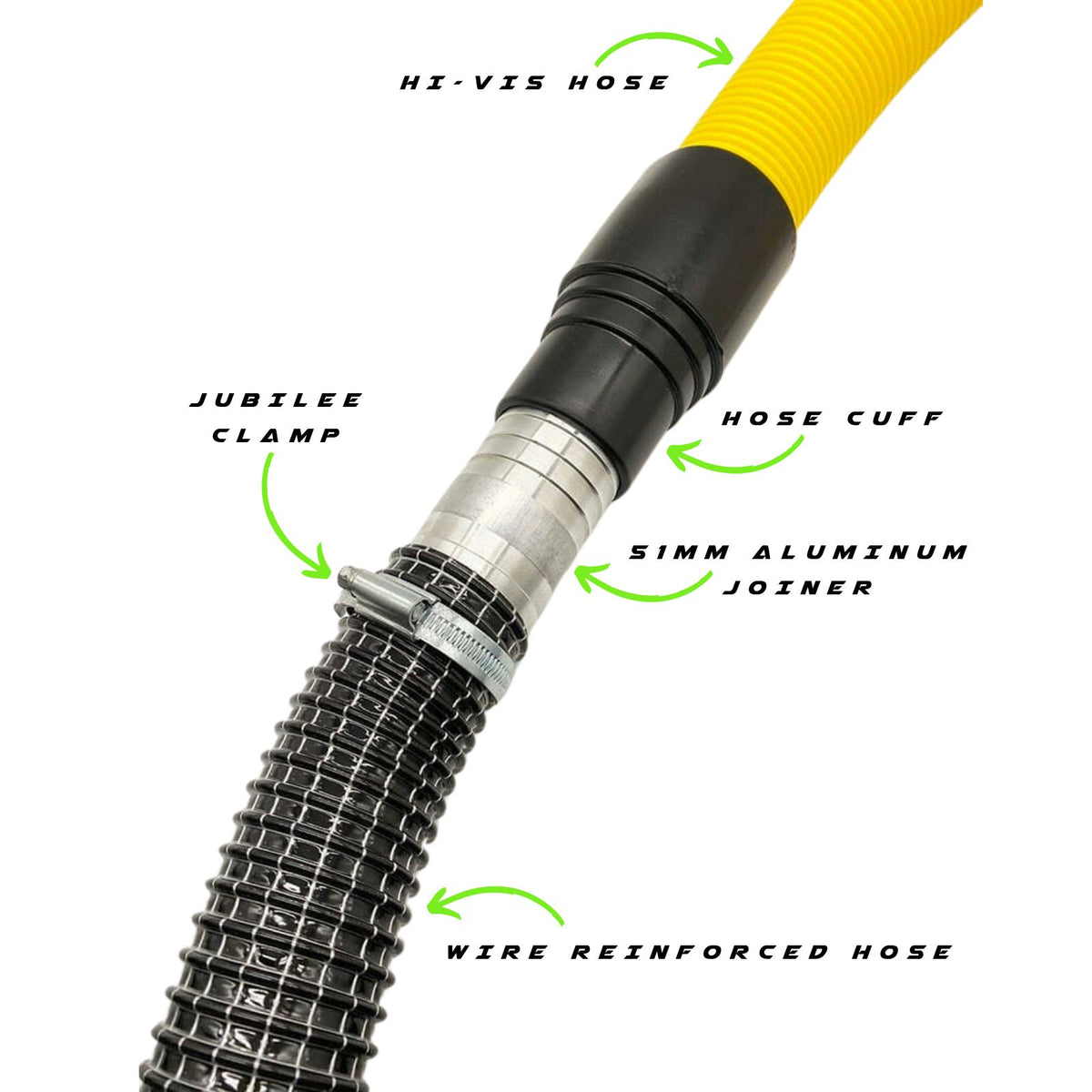 Connect 51mm hoses effortlessly with our 51mm aluminium hose joiner.