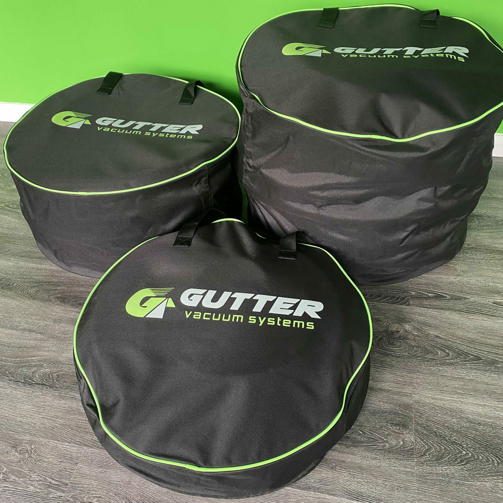 Hose Storage Bags - Showing the three depths: Small, Medium and Large. 61cm diameter seam to seam