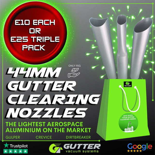 44mm diameter gutter vacuum nozzles for clearing gutters