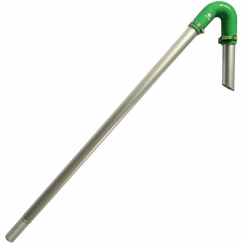 This pole is the top tapered pole as part of an aluminium pole kit package. Showing the 135 silicone flexi neck and nozzle.