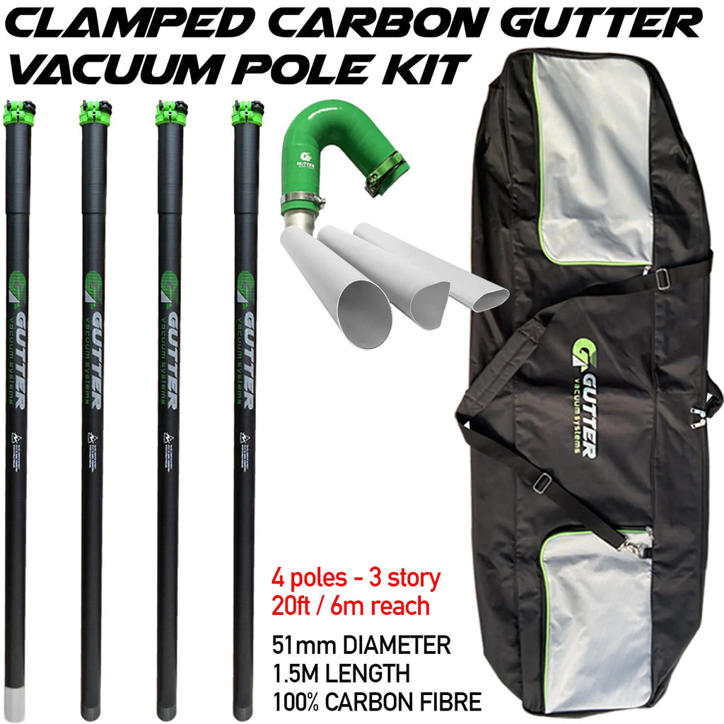 20ft Clamped Carbon Fibre Pole Kit with Silicone Flexi-Neck 