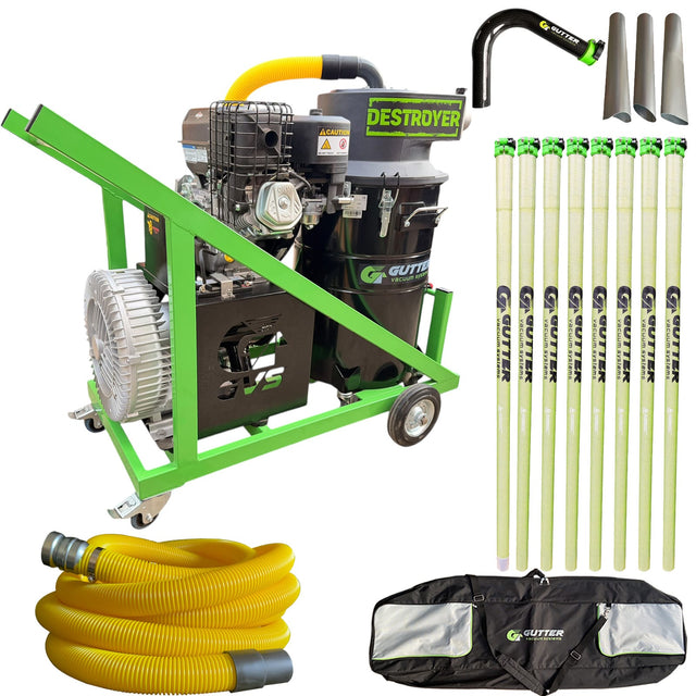 Destroyer Petrol Gutter Vacuum 40ft Anti-Conductive Pole Kit Package