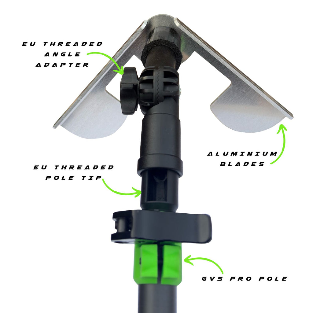Flip-N-Clear with eu thread - showing fitting to an eu threaded pole tip