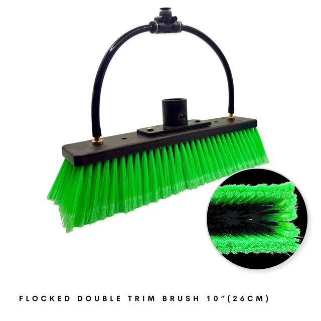 Flocked Double Trim Brush 10" (26cm) - Window Cleaning Brush 