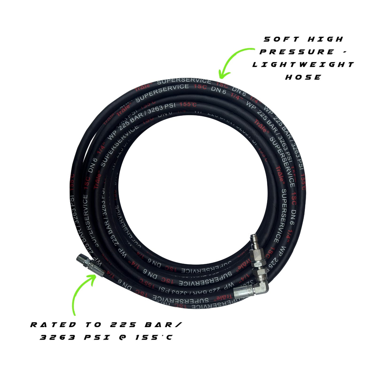 GVS 45 Power Pole Conversion Kit: 50ft high-pressure Hose Rated to 225 bar @ 155°c.