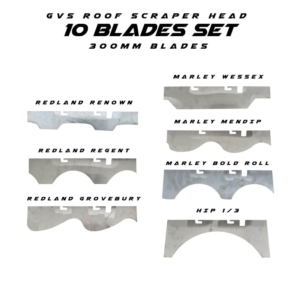 GVS Roof Scraper 10 Blade Starter Set - Included 300mm Blades