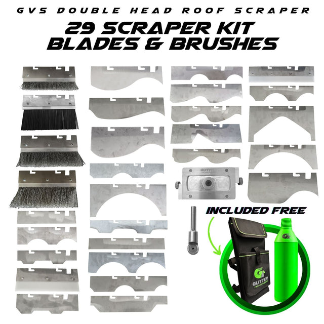 GVS Double Head Roof Scraper Kit - 29 Pack of Blades & Brushes