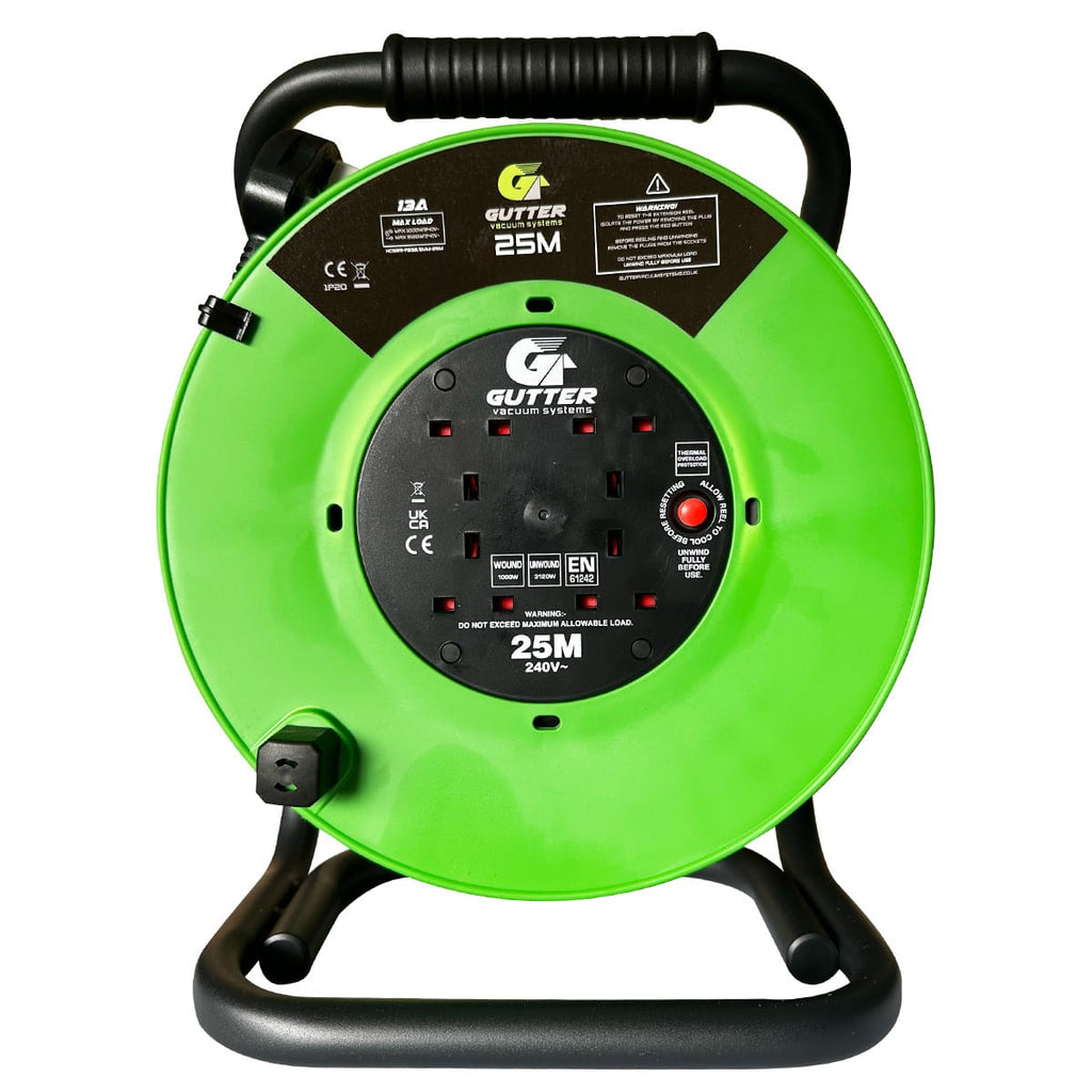 GVS 13A 25M Extension Cable Reel designed for durability and reliable performance on powering our 3600w gutter vacuums