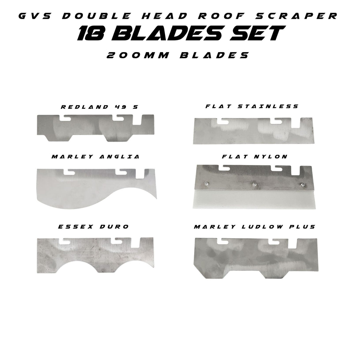 GVS Double Head and 18 Roof Scraping Blade Set - Included 200mm Blades
