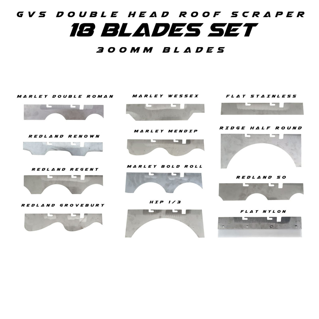 GVS Double Head and 18 Roof Scraping Blade Set - Included 300mm Blades