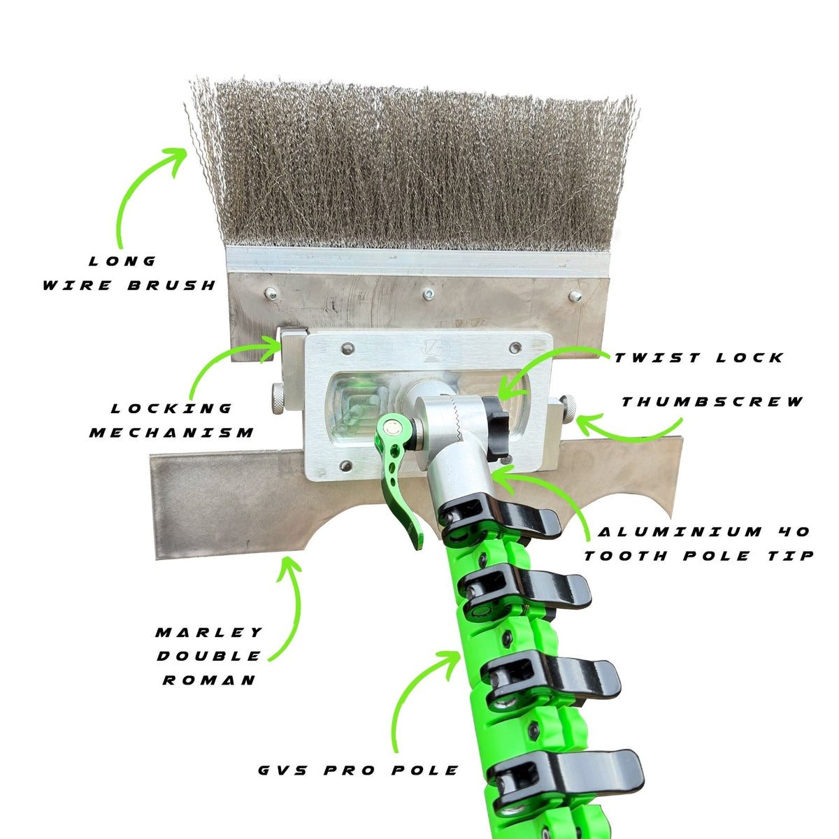 GVS Double Head Specifications with Long Wire Brush & Marley Double Roman Scraper Blade