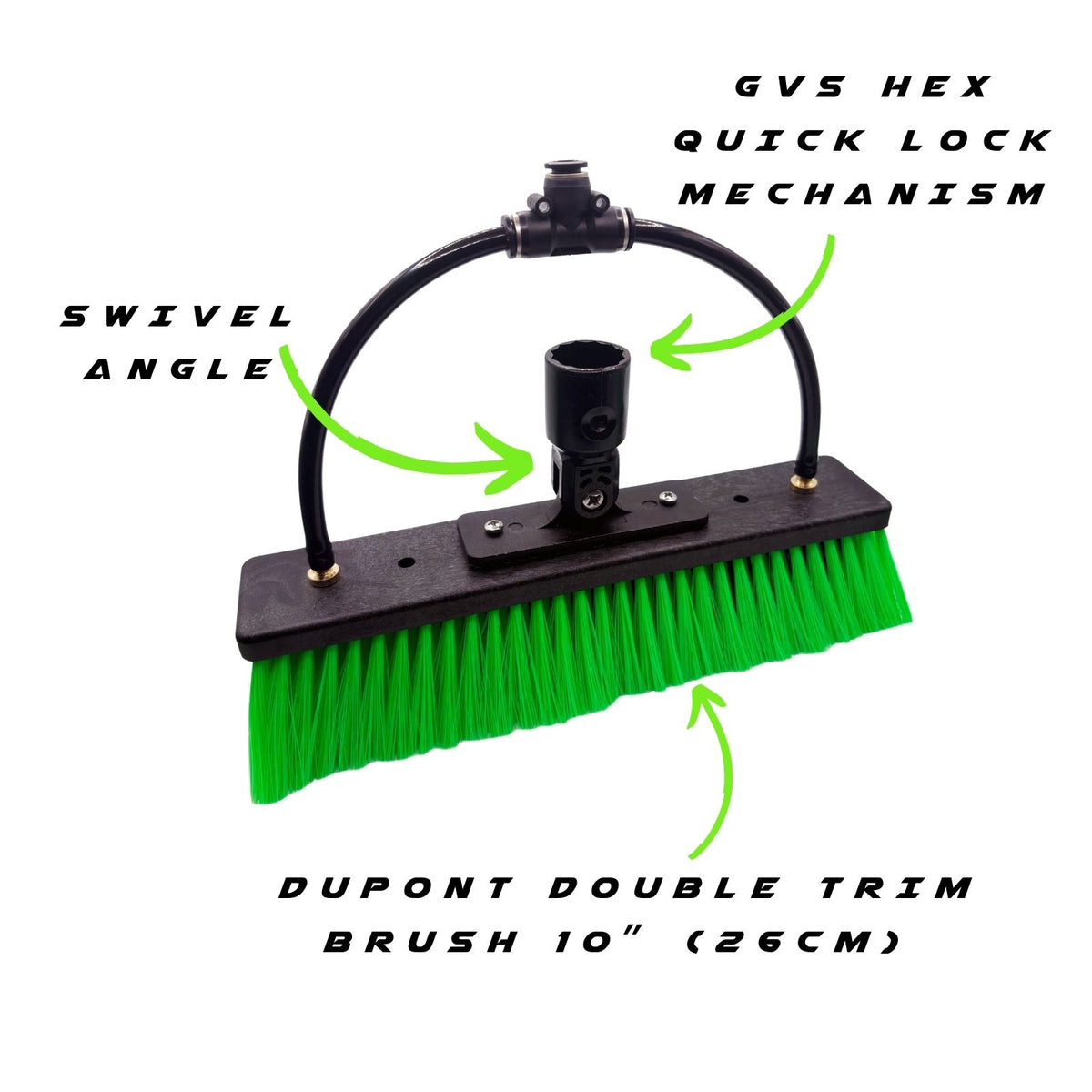 GVS Hex Swivel Brush Socket attached to Dupont Double Trim Brush