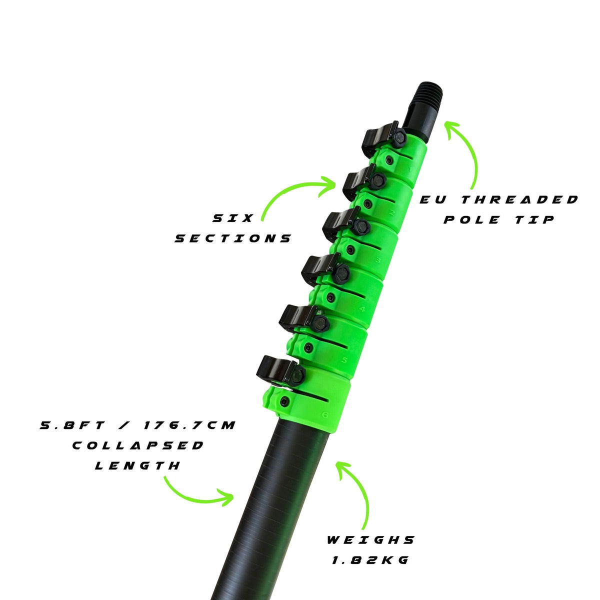 GVS Pro-30 - close up of main sections of pole