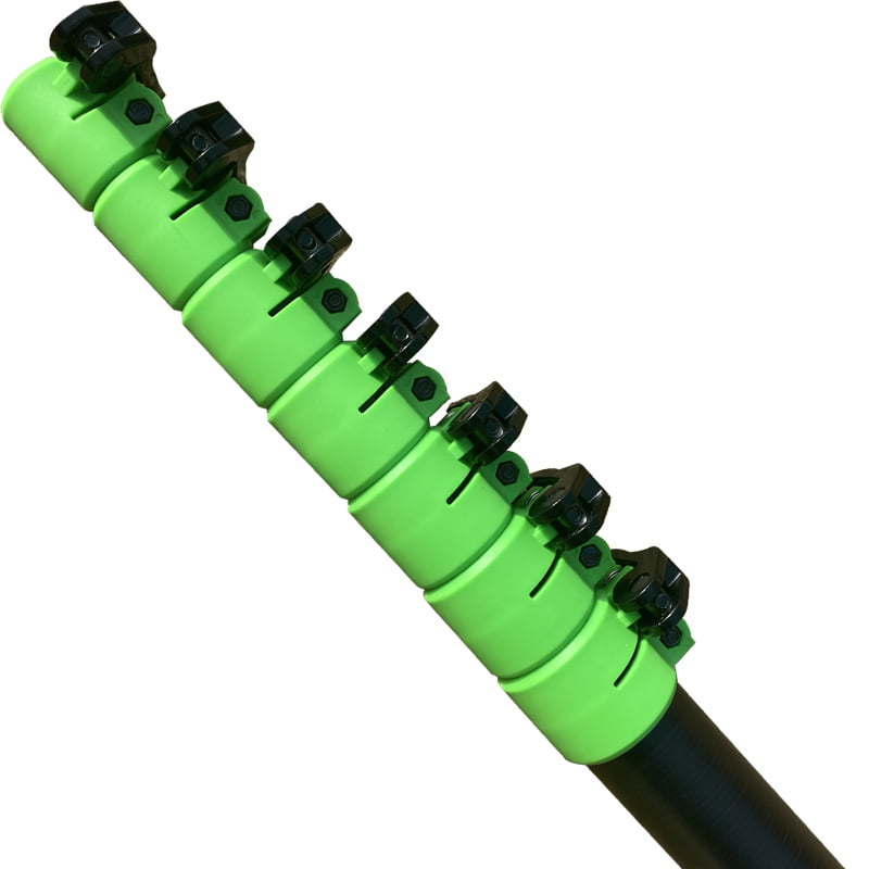 GVS Pro-35 Hi Mod Pole - Close up of clamps and pole sections
