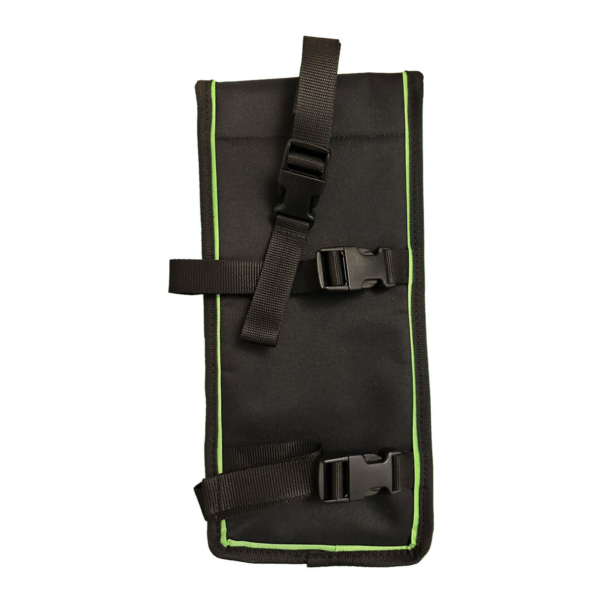 Rear of the roof scraper holster showing the belt loop and adjustable leg straps for secure hands-free tool storage while working
