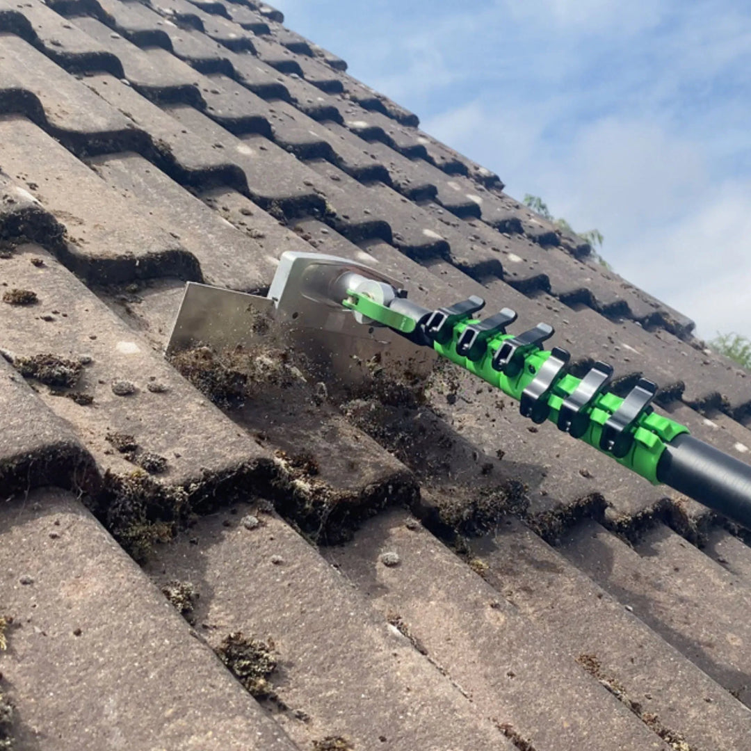 Roof cleaning and roof scraping equipment
