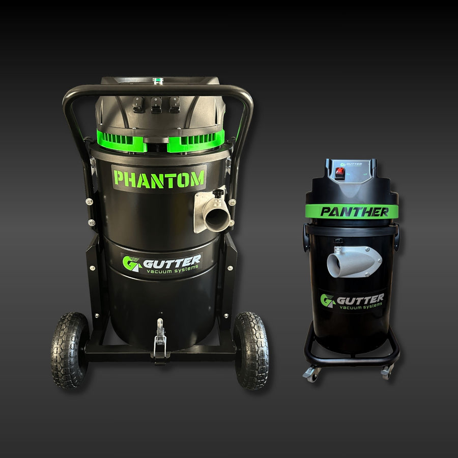 Gutter Vacuum Systems featuring packages with the Phantom Gutter Vacuum and Panther Gutter Vacuum