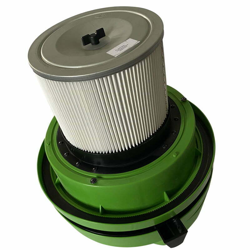 HEPA Filter attached to gutter vacuum head