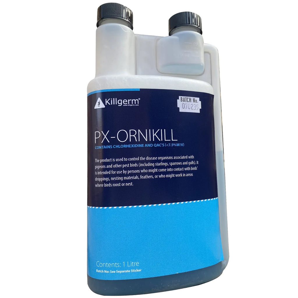 PX-Ornikill for Disease Prevention attributed to bird droppings - 1L - Reduces transfer risk.