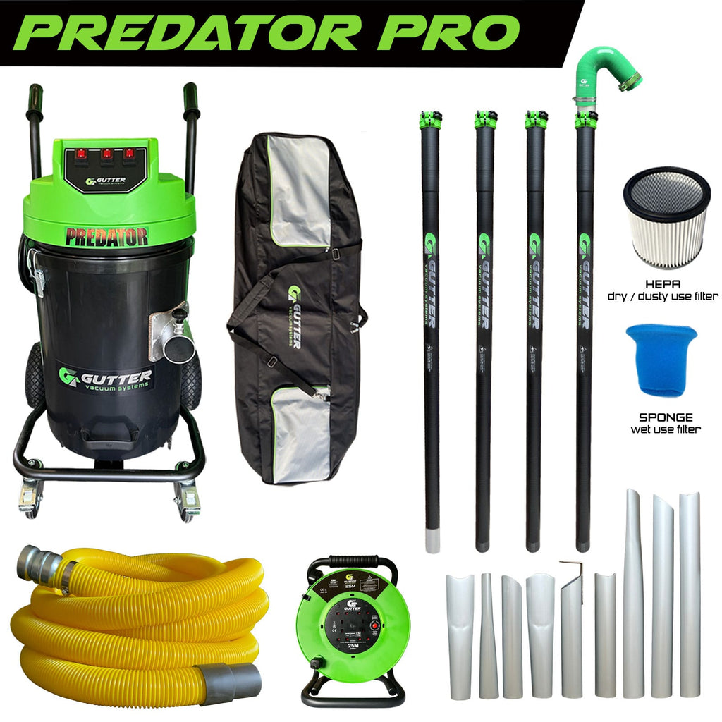 Polypropylene Predator Pro - 20ft Push Fit Carbon Fibre with 20m Hi-Vis Hose with 13a 25m Extension Reel