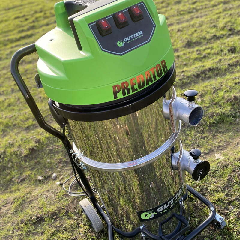 Predator Extender Ring attached to Predator Gutter Vacuum on rough surface