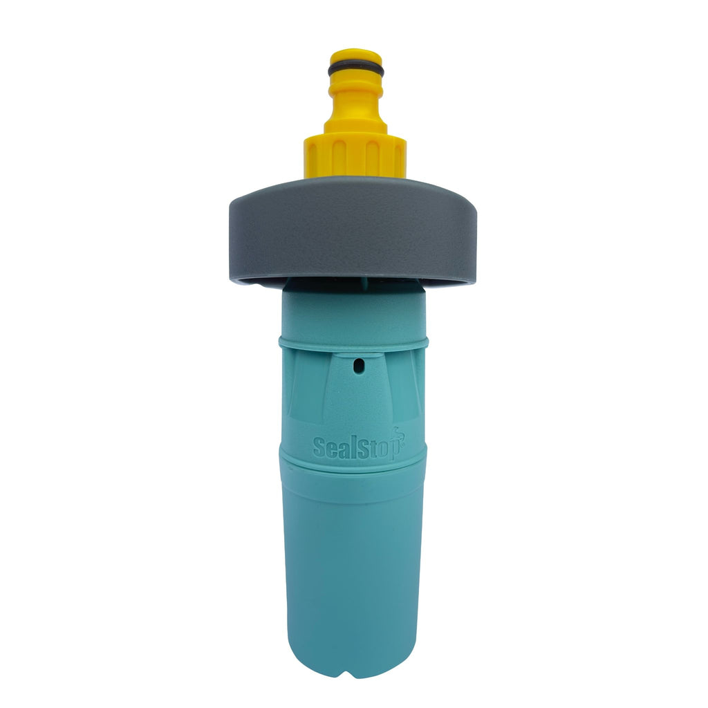 The Seal Stop automatically shuts off the water once your container is full.