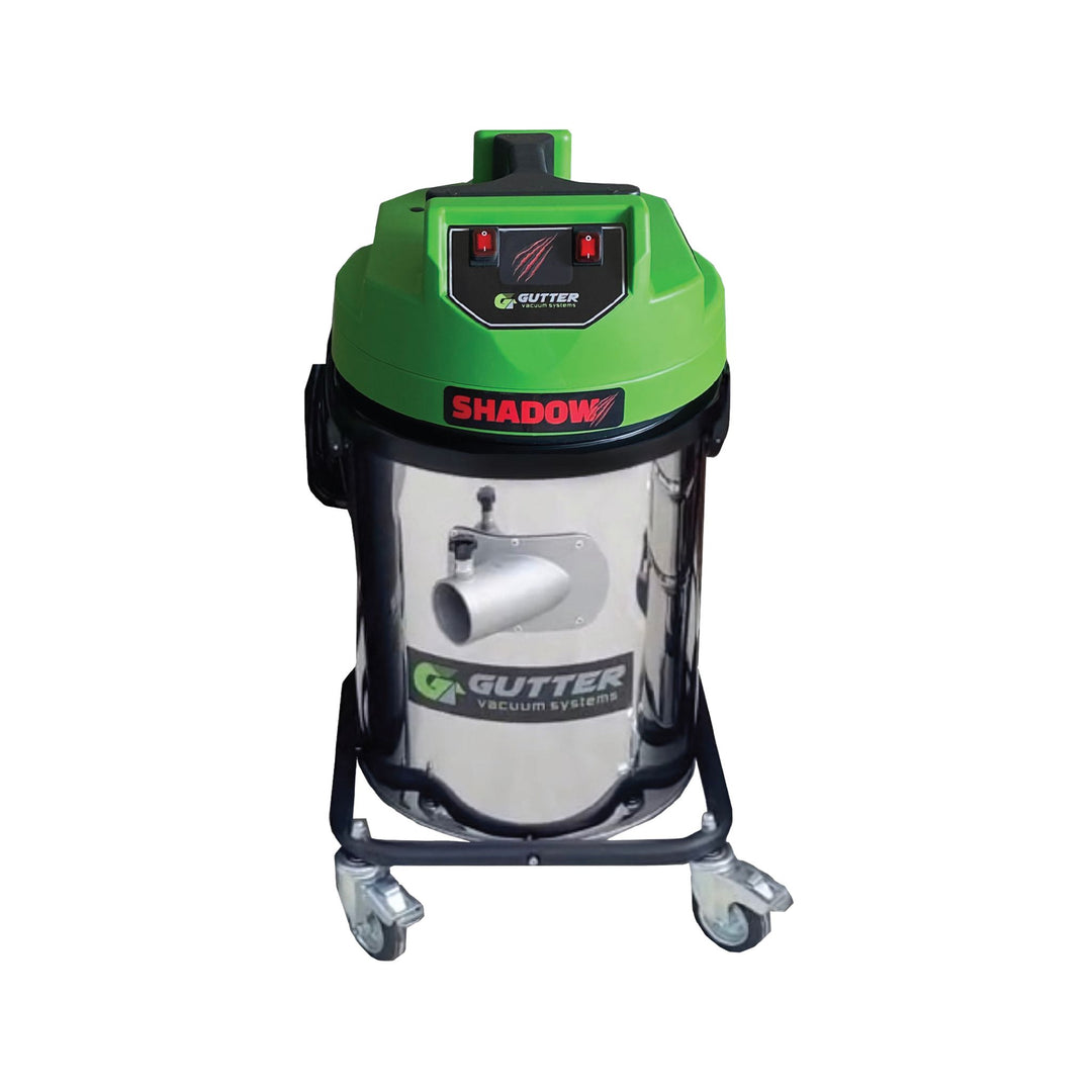 Shadow gutter vacuum system for regular professional gutter clearing
