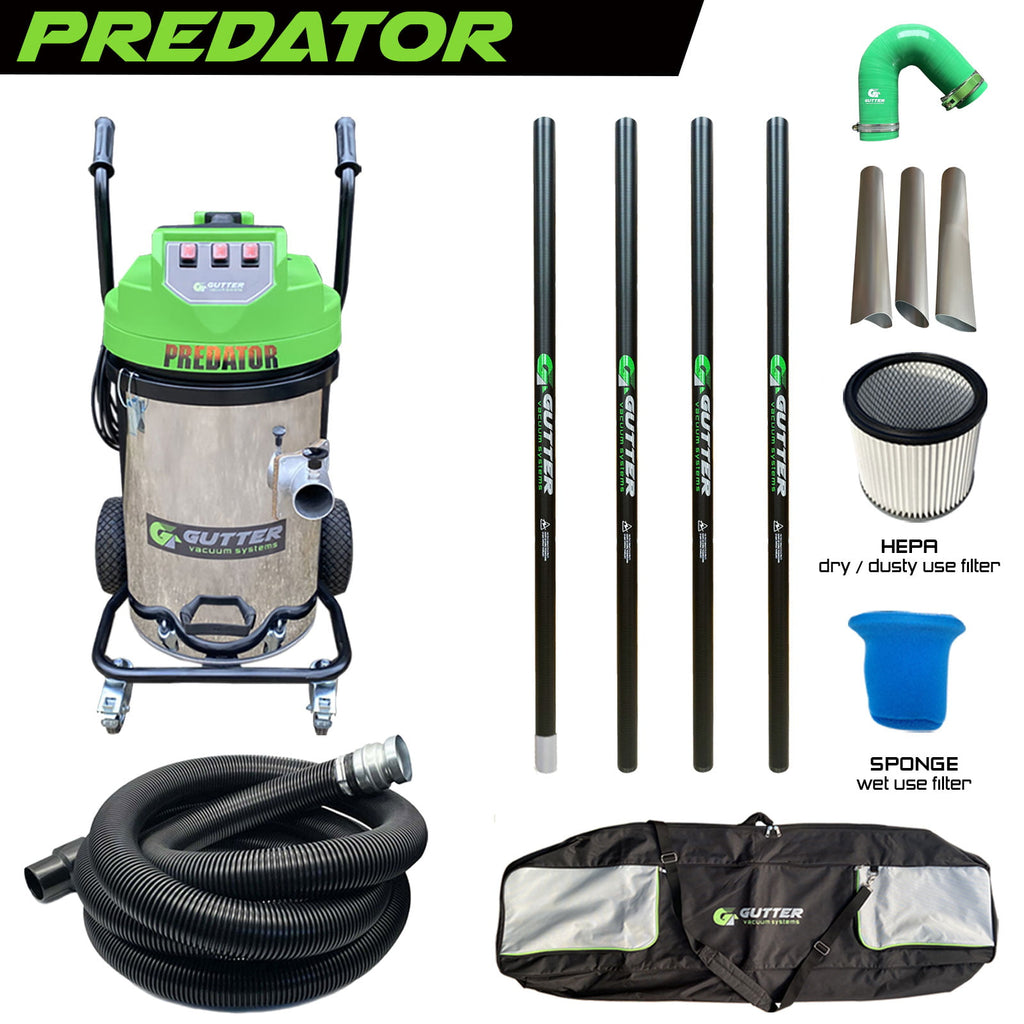 Stainless Steel Predator 20ft Push Fit Carbon Fibre Pole Kit Package with Silicone Flexi Neck