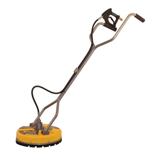 Whirlaway 16" flat surface cleaner used with a pressure washer to quickly and evenly clean patios, driveways, paving, concrete and other large outdoor surfaces
