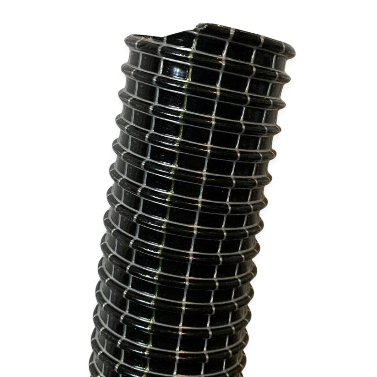 Wire Reinforced Smoothbore Gutter Vacuum Hose - close up showing the material of the hose.