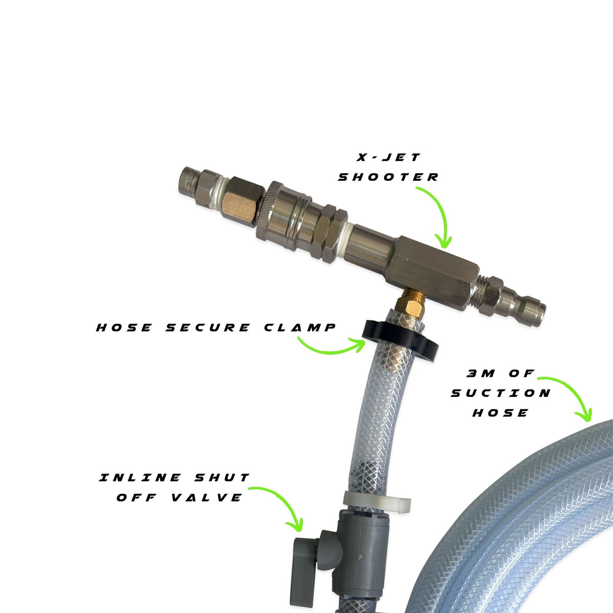 X-Jet shooter with hose specifcitions