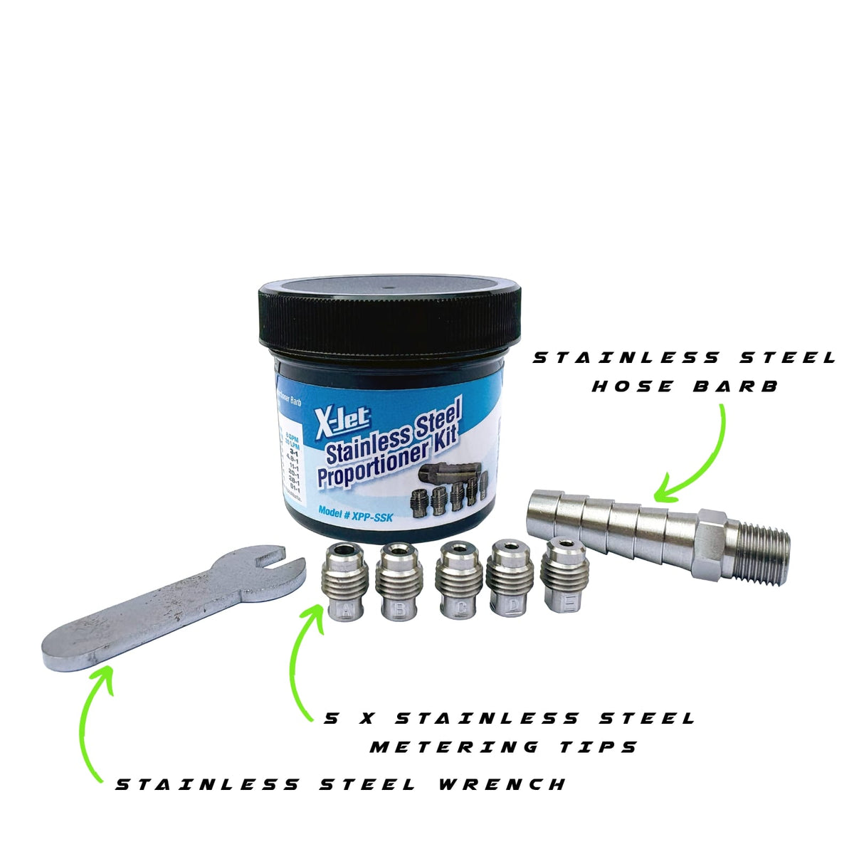 X-Jet Stainless Steel Proportioner Kit specifications