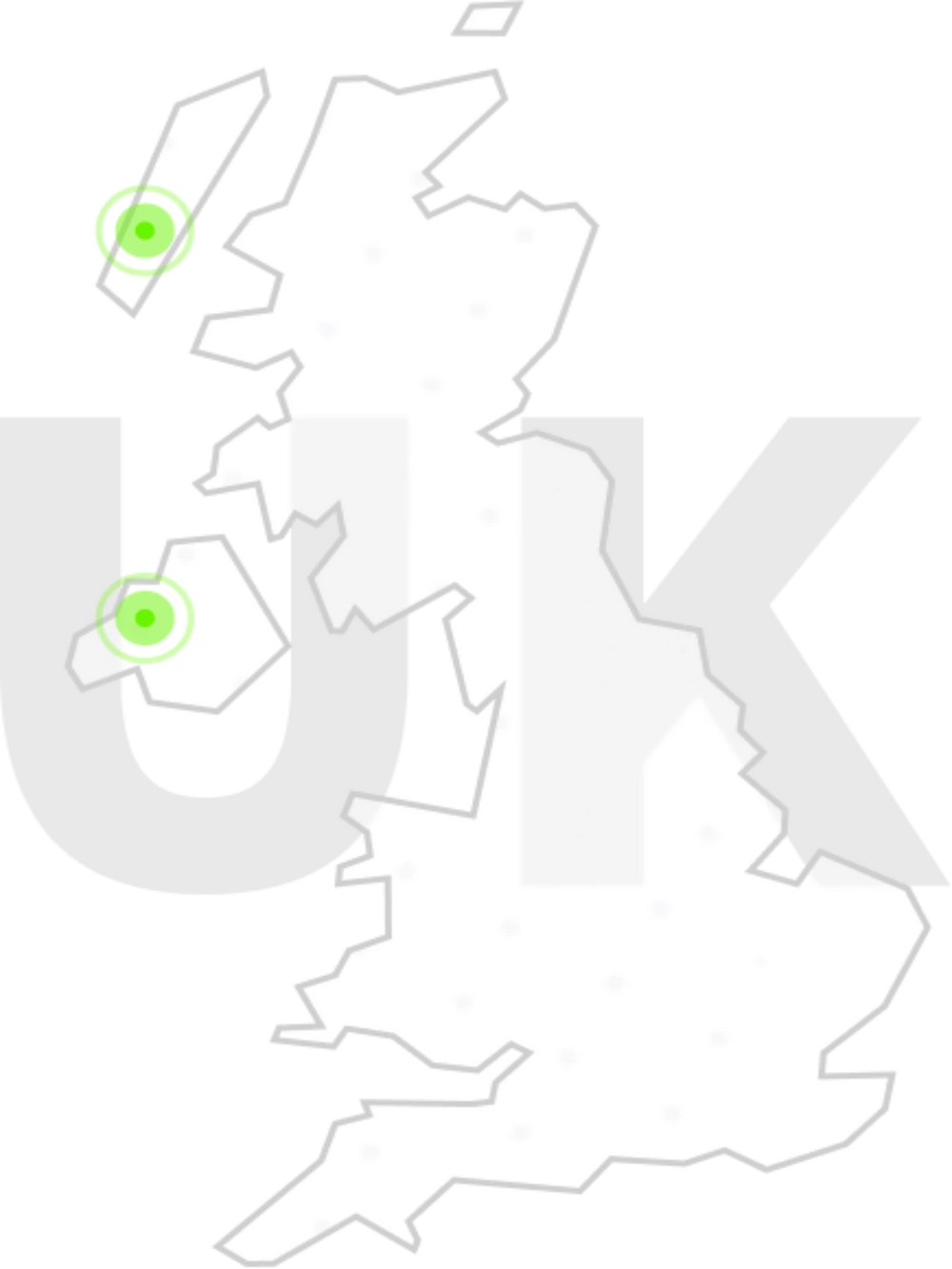 Map of mainland United Kingdom